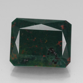 Eliotropio naturale verde da 14,13 ct, taglio smeraldo, opaco
