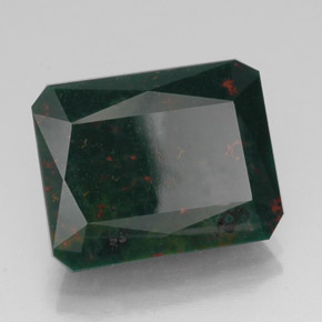 Eliotropio naturale verde da 14,13 ct, taglio smeraldo, opaco