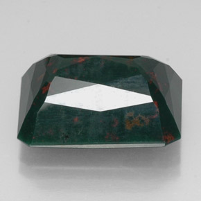 Eliotropio naturale verde da 14,13 ct, taglio smeraldo, opaco