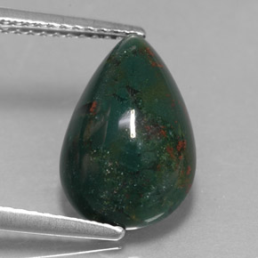 Eliotropio naturale verde da 3,49 ct, taglio a pera, opaco