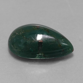 Eliotropio naturale verde da 3,49 ct, taglio a pera, opaco