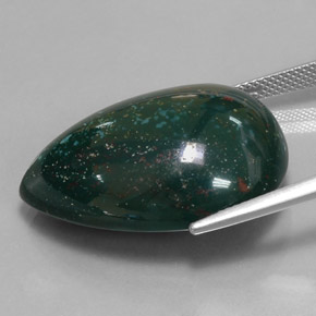 Eliotropio naturale verde da 34,01 ct, taglio a pera, opaco