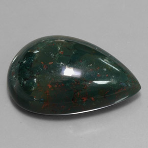Eliotropio naturale verde da 61,31 ct, taglio a pera, opaco