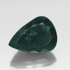 Eliotropio naturale verde da 36,94 ct, taglio a pera, opaco