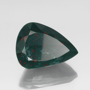 Eliotropio naturale verde da 36,94 ct, taglio a pera, opaco