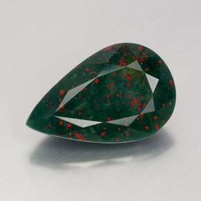 Eliotropio naturale verde da 3,10 ct, taglio a pera, opaco