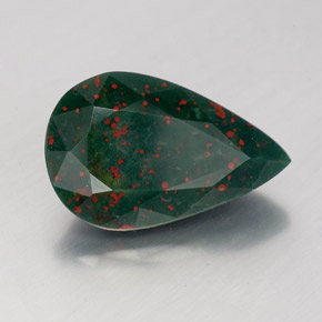 Eliotropio naturale verde da 3,10 ct, taglio a pera, opaco