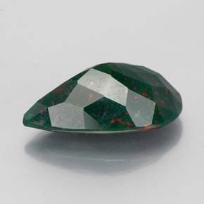 Eliotropio naturale verde da 3,10 ct, taglio a pera, opaco