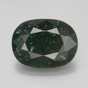 Eliotropio naturale verde da 8,41 ct, taglio ovale, opaco