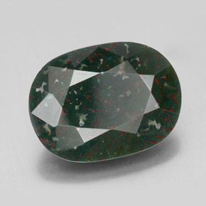 Eliotropio naturale verde da 8,41 ct, taglio ovale, opaco