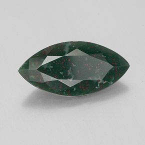 Pietra del sangue Verde maculato naturale da 2.70 ct, Taglio marquise, Opaco