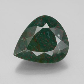 Eliotropio naturale verde da 5,48 ct, taglio a pera, opaco