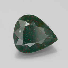 Eliotropio naturale verde da 5,48 ct, taglio a pera, opaco