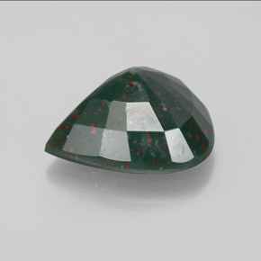 Eliotropio naturale verde da 5,48 ct, taglio a pera, opaco