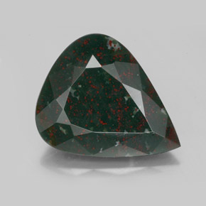 Eliotropio naturale verde da 8,89 ct, taglio a pera, opaco