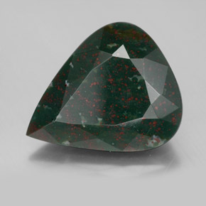 Eliotropio naturale verde da 8,89 ct, taglio a pera, opaco