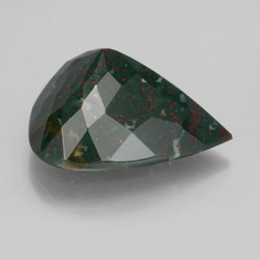 Eliotropio naturale verde da 8,89 ct, taglio a pera, opaco
