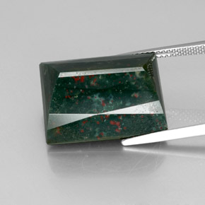 Eliotropio naturale verde da 23,16 ct, baguette, opaco