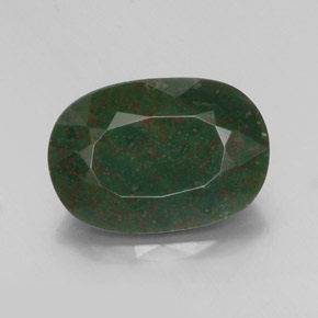 Eliotropio naturale verde da 13,32 ct, taglio ovale, opaco