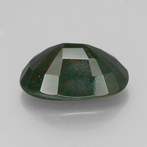 Pietra del sangue Verde maculato naturale da 14.75 ct, Ovale, Opaco