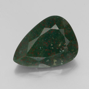 Eliotropio naturale verde da 15,21 ct, taglio a pera, opaco