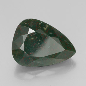 Eliotropio naturale verde da 15,21 ct, taglio a pera, opaco