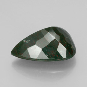 Eliotropio naturale verde da 15,21 ct, taglio a pera, opaco