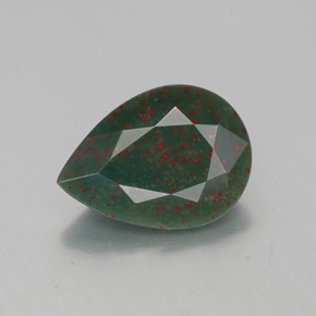 Eliotropio naturale verde da 1,86 ct, taglio a pera, opaco