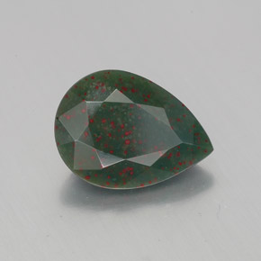 Eliotropio naturale verde da 1,86 ct, taglio a pera, opaco