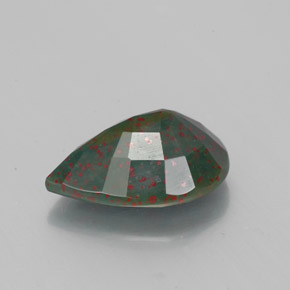 Eliotropio naturale verde da 1,86 ct, taglio a pera, opaco