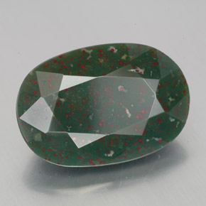 Eliotropio naturale verde maculato da 7,58 ct, taglio ovale, opaco