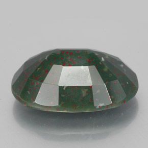 Eliotropio naturale verde maculato da 7,58 ct, taglio ovale, opaco