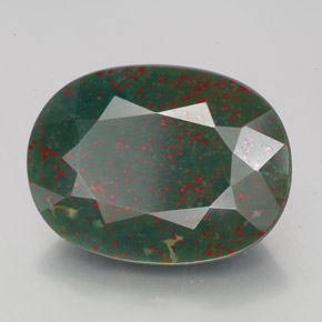 Pietra del sangue Verde maculato naturale da 7.84 ct, Taglio ovale, Opaco