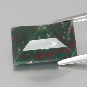 Eliotropio naturale verde da 4,82 ct, baguette, opaco