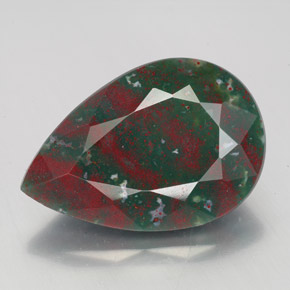 Eliotropio naturale verde da 7,95 ct, taglio a pera, opaco