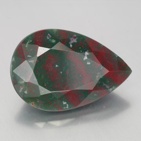 Eliotropio naturale verde da 7,95 ct, taglio a pera, opaco