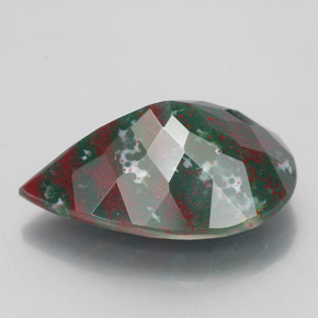 Eliotropio naturale verde da 7,95 ct, taglio a pera, opaco