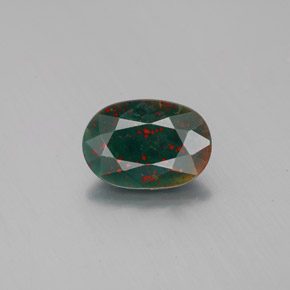 Eliotropio naturale verde da 1,26 ct, taglio ovale, opaco