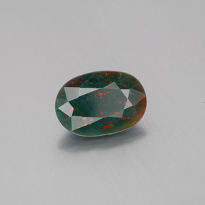 Eliotropio naturale verde da 1,26 ct, taglio ovale, opaco