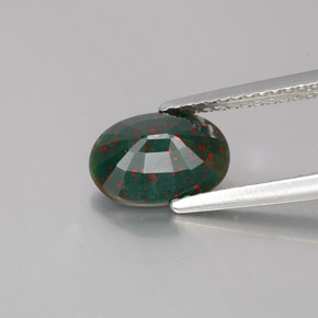 Eliotropio naturale verde da 1,26 ct, taglio ovale, opaco