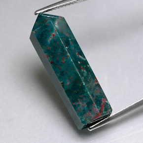 Pietra del sangue Verde maculato naturale da 17.46 ct, Taglio a fantasia, Opaco