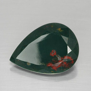 Eliotropio naturale verde da 7,08 ct, taglio a pera, opaco