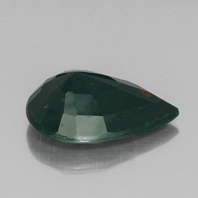 Eliotropio naturale verde da 7,08 ct, taglio a pera, opaco