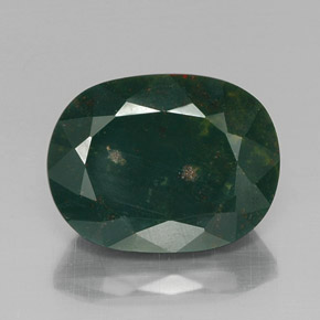 Pietra del sangue Verde maculato naturale da 13.81 ct, Taglio ovale, Opaco