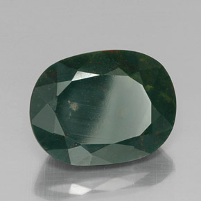 Pietra del sangue Verde maculato naturale da 13.81 ct, Taglio ovale, Opaco