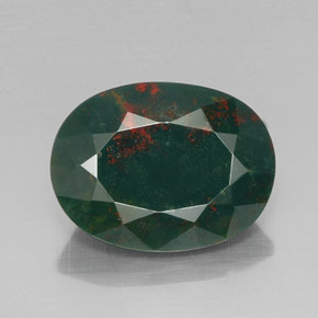 Eliotropio naturale verde da 11,22 ct, taglio ovale, opaco