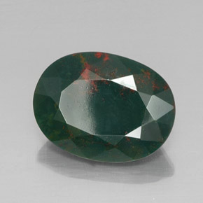 Eliotropio naturale verde da 11,22 ct, taglio ovale, opaco