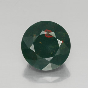 Eliotropio naturale verde da 6,91 ct, taglio rotondo, opaco