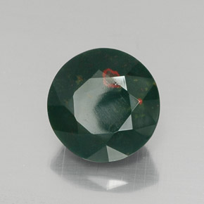 Eliotropio naturale verde da 6,91 ct, taglio rotondo, opaco