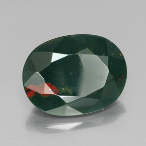 Eliotropio naturale verde da 9,15 ct, taglio ovale, opaco